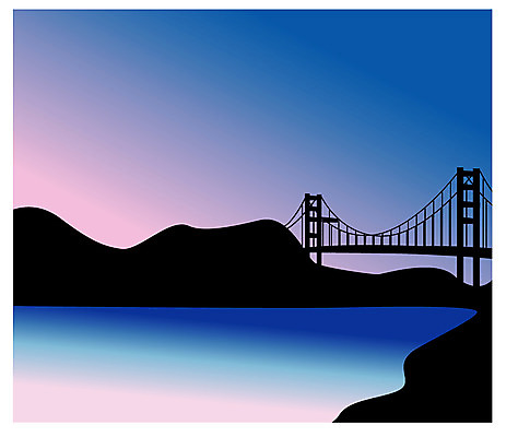 EPS 클립아트 바다 야경 일러스트 사람없음 강 철교 가교 국내일러스트 건축물 다리_건축물 야간 파일형식 벡터 풍경_경치