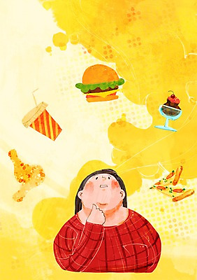 PSD 우먼라이프 라이프스타일 여자 음식 빵 다이어트 일러스트 아이스크림 피자 패스트푸드 한명 사람 상반신 성인 라이프 뷰티 치킨 햄버거 고민 콜라 국내일러스트 1 감정 디저트 서양음식 건강 생활 인스턴트 탄산음료 닭고기요리 파일형식