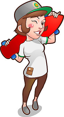 전신 캐릭터 모자 여자 스포츠 일러스트 홍보캐릭터 레저 한명 서기 웃음 들기 사람 성인 레포츠 운동 스케이트보드 스포츠캐릭터 여자만 여자한명만 성인여자만 성인만 일러캐릭터 AI파일 1 잡화 모션 표정 건강 보드_스포츠 파일형식 벡터