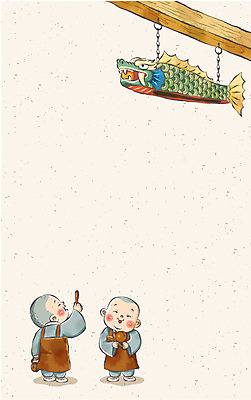 전신 응시 기념일 남자 아시아 종교 문화 어린이 백그라운드 불교 일러스트 서기 사람 소년 두명 장식 손들기 부처님오신날 대들보 승려 동자승 목탁 승복 어탁 남자만 어린이만 소년만 국내일러스트 AI파일 시선 건축 나라 모션 이벤트 성직자 불교용품 파일형식 벡터