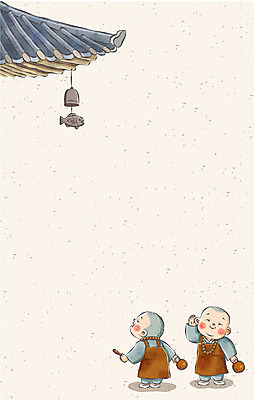 전신 기념일 남자 아시아 종교 문화 어린이 백그라운드 불교 일러스트 지붕 서기 사람 손짓 소년 두명 장식 손들기 듣기 부처님오신날 종 승려 동자승 목탁 승복 경쇠 풍경종 남자만 어린이만 소년만 국내일러스트 AI파일 나라 모션 이벤트 성직자 불교용품 파일형식 벡터