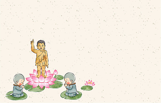 전신 식물 기념일 남자 아시아 종교 문화 어린이 백그라운드 불교 일러스트 연꽃 사람 소년 두명 부처님오신날 기도 무릎꿇기 승려 불상 연잎 동자승 부처 손모으기 승복 남자만 어린이만 소년만 국내일러스트 AI파일 꽃 나라 잎 모션 손짓 이벤트 성직자 파일형식 벡터