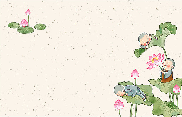 전신 식물 기념일 남자 꽃 아시아 종교 문화 어린이 백그라운드 잎 불교 일러스트 연꽃 서기 사람 소년 세명 부처님오신날 승려 연잎 동자승 승복 남자만 어린이만 소년만 국내일러스트 AI파일 나라 모션 이벤트 성직자 파일형식 벡터