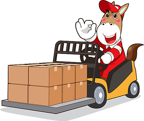 전신 동물 직업 캐릭터 동물캐릭터 유니폼 일러스트 홍보캐릭터 직업캐릭터 앉기 손짓 사람없음 상자 기계 운송업 말_동물 운반 택배기사 OK 배송 말캐릭터 지게차 일러캐릭터 AI파일 옷 산업 포유류 모션 중장비 배달원 파일형식 벡터