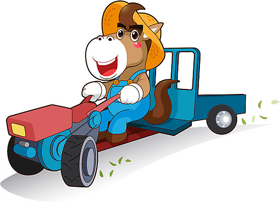 전신 동물 직업 캐릭터 동물캐릭터 일러스트 홍보캐릭터 직업캐릭터 앉기 사람없음 농사 기계 말_동물 농부 농기구 말캐릭터 경운기 농부캐릭터 일러캐릭터 AI파일 농업 포유류 모션 농기계 파일형식 벡터