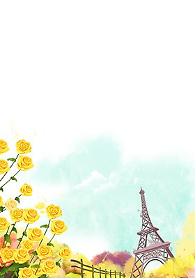 PSD 나무 식물 시설물 건축물 계절 꽃 컬러 백그라운드 꽃밭 꽃백그라운드 일러스트 자연 풍경 사람없음 울타리 장미 노란색 탑 봄풍경 봄 에펠탑 봄배경 국내일러스트 건축 담장 생태계 파리 랜드마크 파일형식