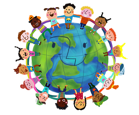 전신 PSD 서양인 외국인 백인 여자 남자 행복 지구 어린이 흑인 일러스트 함께함 서기 웃음 사람 동양인 인종 손짓 소녀 소년 여러명 친구 세계 글로벌 손잡기 화목 다정 즐거움 다문화 지구촌 소통 어린이만 국내일러스트 감정 다수 컨셉 관계 모션 표정 사회이슈 파일형식
