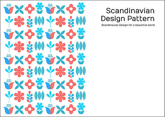 모양 식물 문양 디자인 꽃 백그라운드 무늬 꽃무늬 패턴 꽃백그라운드 일러스트 북유럽 북유럽스타일 사람없음 패턴백그라운드 국내일러스트 AI파일 유럽 스타일 파일형식 벡터