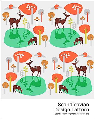 모양 나무 식물 동물 구름 문양 디자인 호수 백그라운드 무늬 패턴 일러스트 사슴 북유럽 북유럽스타일 그림자 사람없음 태양 반사 패턴백그라운드 국내일러스트 AI파일 자연요소 유럽 포유류 스타일 파일형식 벡터