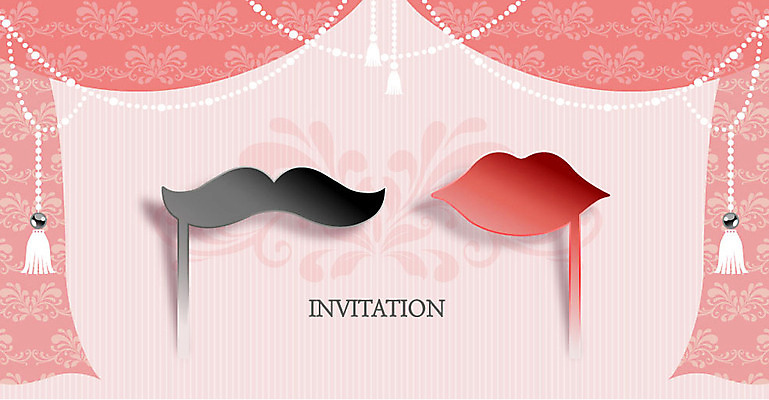 템플릿 결혼 백그라운드 카드템플릿 결혼식 사랑 가면 사람없음 축하 커튼 콧수염 입술 청첩장 초대장 초대 축하카드 이미지템플릿 AI파일 카드프레임 감정 컨셉 수염 카드_감사 프레임 이벤트 신체부위 파일형식 벡터