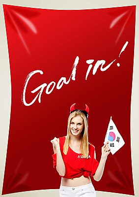 PSD 서양인 외국인 백인 편집 편집이미지 문자 여자 포스터 컬러 백그라운드 캘리편집 캘리그라피 응원 한국 뿔 한명 서기 웃음 들기 사람 이벤트 상반신 성인 타이포그라피 글자캘리그라피 빨간색 축구 응원용품 깃발 머리띠 자신감 국기 목표 태극기 붉은악마 축구응원 열정 여자만 여자한명만 성인여자만 성인만 월드싸커 이미지편집 1 감정 아시아 스포츠 컨셉 장신구 모션 표정 인종 구기 오브젝트 파일형식