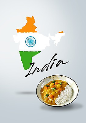 PSD 편집 편집이미지 문자 그릇 접시 알파벳 영어 나라 아시아 상징 백그라운드 지도 캘리편집 캘리그라피 밥 사람없음 단어 대접 인도 국기 합성 카레 카레덮밥 이미지편집 식기 음식 덮밥 파일형식