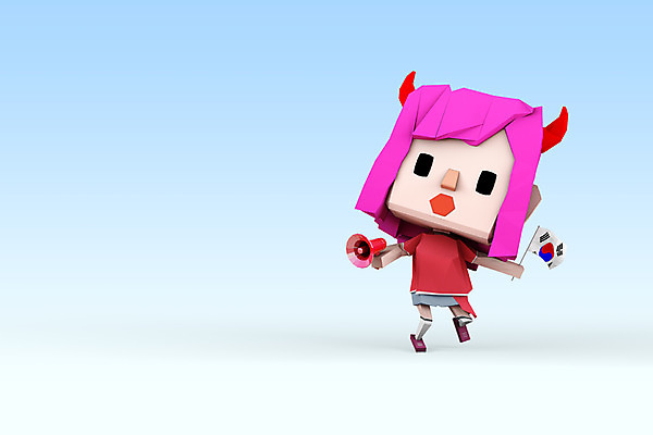 전신 PSD 편집이미지 캐릭터 여자 스포츠 백그라운드 응원 뿔 3D캐릭터 한명 서기 들기 사람 그래픽 3D소스 3D 축구 확성기 응원용품 깃발 머리띠 자신감 국기 태극기 붉은악마 축구응원 열정 여자만 여자한명만 편집소스 월드싸커 편집3D 1 감정 장신구 모션 구기 디지털합성 오브젝트 파일형식