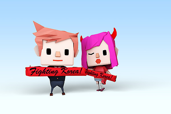 전신 PSD 편집이미지 캐릭터 여자 남자 스포츠 백그라운드 응원 뿔 3D캐릭터 서기 들기 사람 두명 그래픽 수건 3D소스 3D 축구 응원용품 머리띠 자신감 붉은악마 축구응원 열정 편집소스 월드싸커 편집3D 감정 장신구 모션 위생용품 구기 디지털합성 오브젝트 파일형식