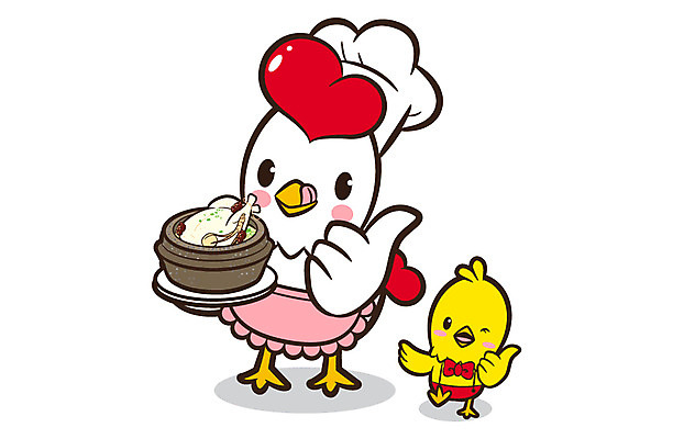 동물 캐릭터 그릇 동물캐릭터 일러스트 홍보캐릭터 여름음식 병아리 육류 요리 들기 손짓 사람없음 요식업 닭고기 앞치마 엄지손가락 닭 최고 뚝배기 닭캐릭터 삼계탕 제철음식 일러캐릭터 AI파일 식기 산업 음식 식재료 손가락 모션 조류 보양식 제철 파일형식 벡터 여름_계절