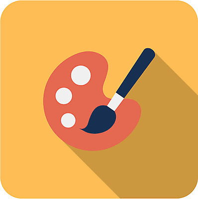 아이콘 문자 교육 상징 사람없음 픽토그램 물감 미술도구 붓 팔레트 플랫 심볼 오브젝트 플랫아이콘 그림 교구 2D아이콘 AI파일 파일형식 벡터