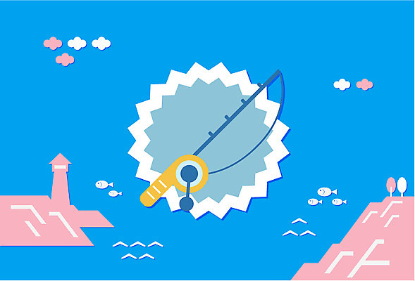 나무 식물 구름 계절 바다 섬 백그라운드 일러스트 낚시 등대 어류 풍경 사람없음 여름 여름풍경 플랫 낚싯대 국내일러스트 AI파일 자연요소 레저 수중동물 낚시용품 파일형식 벡터 여름_계절