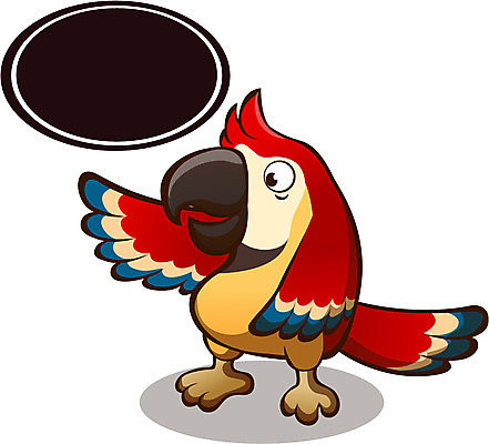 동물 캐릭터 한마리 동물캐릭터 일러스트 안내 프레임 사람없음 알림 새캐릭터 앵무새 일러캐릭터 AI파일 1 조류 파일형식 벡터