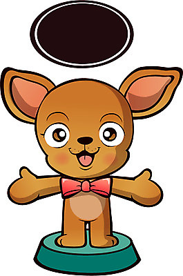 동물 캐릭터 한마리 리본 동물캐릭터 일러스트 포유류 안내 프레임 사람없음 무대 개 강아지 알림 개캐릭터 일러캐릭터 AI파일 1 반려동물 파일형식 벡터