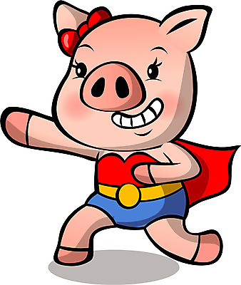 동물 캐릭터 한마리 옷 리본 동물캐릭터 일러스트 포유류 손짓 사람없음 돼지 망토 돼지캐릭터 원더우먼 슈퍼우먼 일러캐릭터 AI파일 1 여자 모션 영웅 파일형식 벡터