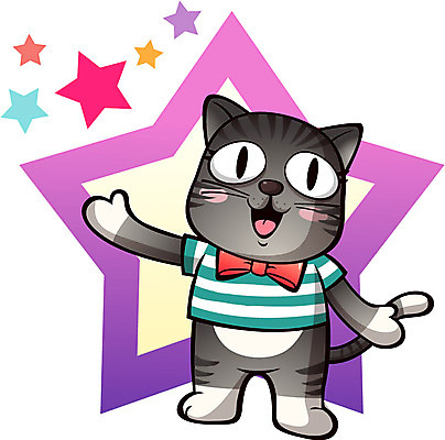 동물 캐릭터 한마리 별 리본 동물캐릭터 일러스트 포유류 안내 프레임 사람없음 반려동물 고양이 알림 고양이캐릭터 일러캐릭터 AI파일 자연요소 1 파일형식 벡터