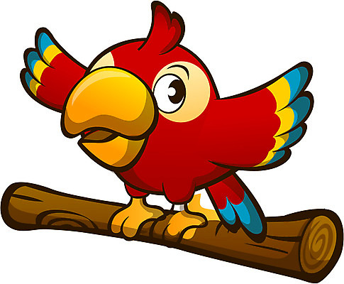 식물 동물 캐릭터 한마리 동물캐릭터 일러스트 사람없음 나뭇가지 새캐릭터 앵무새 일러캐릭터 AI파일 나무 1 조류 파일형식 벡터