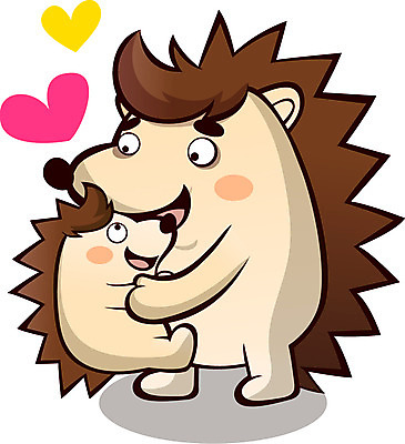 동물 캐릭터 새끼 동물캐릭터 두마리 일러스트 포유류 가족 안기 사람없음 하트 고슴도치캐릭터 일러캐릭터 AI파일 모양 2 관계 모션 고슴도치 파일형식 벡터