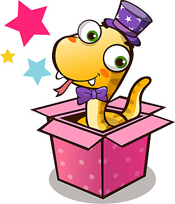 동물 캐릭터 모자 한마리 별 리본 동물캐릭터 일러스트 파충류 사람없음 상자 마술 뱀 뱀캐릭터 마술사모자 일러캐릭터 AI파일 자연요소 모자_잡화 1 잡화 파일형식 벡터