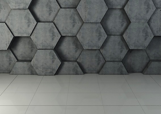 PSD 편집이미지 벽 백그라운드 무늬 바닥 사람없음 컴퓨터그래픽 그래픽 3D소스 3D 공간 돌_바위 돌조각 육각형 벌집무늬 편집소스 허니콤 비어있는 편집3D 모양 도형 디지털합성 파일형식