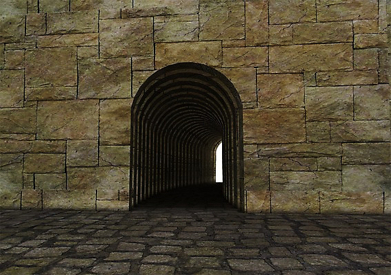 PSD 편집이미지 벽 백그라운드 벽돌 출입구 바닥 사람없음 컴퓨터그래픽 그래픽 빛 3D소스 3D 돌_바위 터널 통로 편집소스 편집3D 길 디지털합성 파일형식