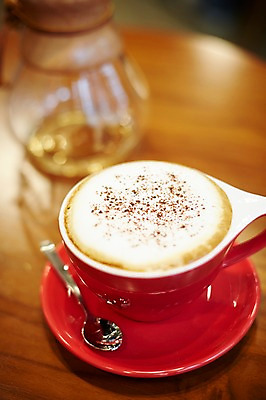 포토 JPG 스튜디오촬영 커피 음료 음식 탁자 주전자 실내 사람없음 아웃포커스 컵 숟가락 거품 커피잔 찻잔 컵받침 카푸치노 시나몬가루 국내포토 식기 가구 주방용품 잔 촬영기법 수저 내부 가루 받침대 시나몬 파일형식