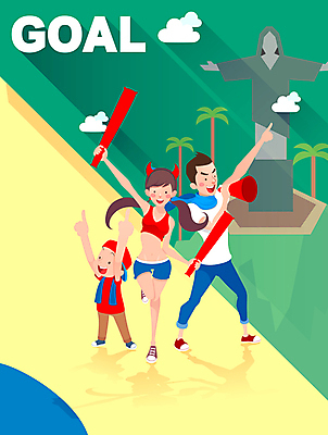 전신 나무 식물 구름 여자 남자 어린이 스포츠 일러스트 응원 서기 들기 사람 소년 성인 세명 운동 조각상 축구 확성기 응원용품 막대기 붉은악마 축구응원 열정 응원단 브라질 예수상 월드싸커 국내일러스트 AI파일 자연요소 감정 모션 건강 조형물 구기 남아메리카 오브젝트 파일형식 벡터