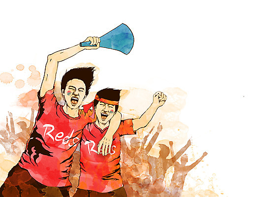 남자 스포츠 일러스트 응원 어깨동무 웃음 들기 사람 손짓 여러명 상반신 성인 운동 손들기 축구 확성기 응원용품 군중 붉은악마 축구응원 열정 남자만 성인남자만 성인만 월드싸커 국내일러스트 AI파일 감정 포즈 다수 모션 표정 건강 구기 오브젝트 파일형식 벡터