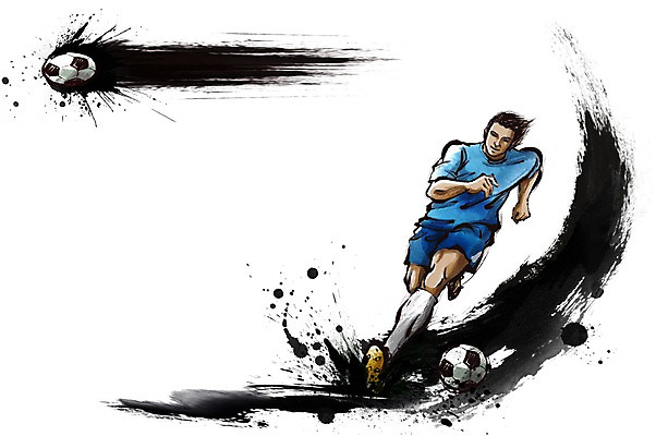 전신 PSD 남자 스포츠 일러스트 캘리그라피 축구공 공 붓터치 축구선수 운동선수 한명 서기 사람 성인 운동 축구 열정 월드싸커 국내일러스트 1 감정 축구용품 모션 건강 구기 파일형식