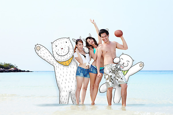 주간 전신 PSD 서양인 외국인 동물 편집 편집이미지 계절 여자 남자 수영복 바다 섬 백그라운드 반바지 공 물놀이 포토일러 휴가 합성일러스트 서기 웃음 들기 사람 20대 성인 해변 야외 세명 여름 여름휴가 바캉스 청춘 맑음 고양이 디지털합성 편집일러스트 반려 청년만 성인만 이미지편집 자연요소 옷 컨셉 바지 포유류 모션 놀이 날씨 표정 인종 청년 반려동물 파일형식 여름_계절