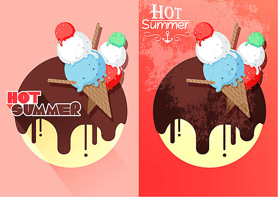 계절 백그라운드 일러스트 아이스크림 디저트 풍경 사람없음 여름 과자 초콜릿 빈티지 비교 플랫 시원함 복고 아이스크림콘 국내일러스트 AI파일 음식 컨셉 콘 파일형식 벡터