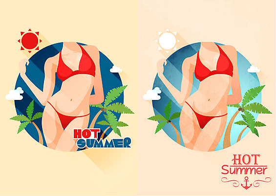 나무 식물 구름 계절 여자 수영복 백그라운드 일러스트 서기 사람 풍경 상반신 성인 두명 여름 비키니 야자수 태양 여름풍경 빈티지 비교 플랫 시원함 복고 성인여자만 국내일러스트 AI파일 자연요소 옷 컨셉 모션 여자만 성인만 파일형식 벡터 여름_계절