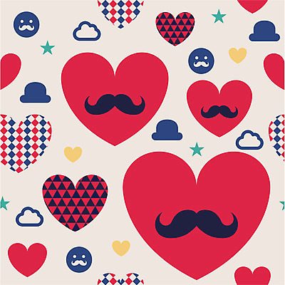 구름 모자 별 백그라운드 무늬 패턴 일러스트 수염 사랑 사람없음 하트 콧수염 하트백그라운드 국내일러스트 AI파일 자연요소 모양 잡화 감정 파일형식 벡터