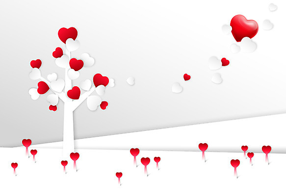 나무 식물 꽃 컬러 백그라운드 무늬 패턴 일러스트 회색배경 사랑 사람없음 빨간색 하트 하트백그라운드 하트나무 국내일러스트 AI파일 모양 감정 회색 파일형식 벡터