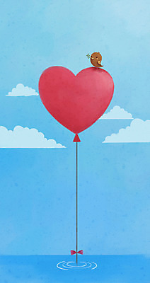 PSD 동물 구름 한마리 바다 백그라운드 잎 일러스트 조류 나뭇잎 사랑 사람없음 물 하트 파란배경 하트백그라운드 하트풍선 풍선 국내일러스트 자연요소 모양 식물 1 감정 파란색 파일형식