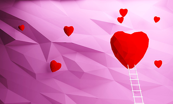 PSD 편집이미지 분홍색 컬러 백그라운드 사다리 사랑 사람없음 빨간색 3D소스 3D 하트 삼각형 입체 하트백그라운드 편집소스 편집3D 모양 도형 감정 도구 디지털합성 파일형식