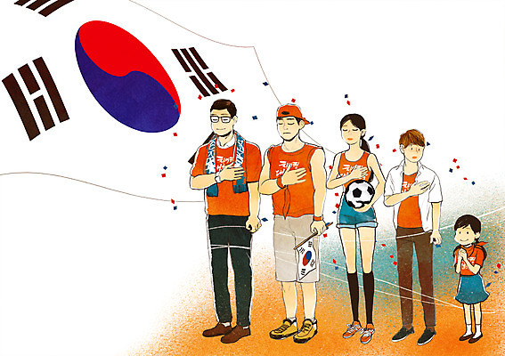 전신 PSD 여자 남자 어린이 일러스트 축구공 공 응원 서기 사람 소녀 여러명 성인 축구 응원용품 깃발 자신감 국기 태극기 붉은악마 축구응원 열정 꽃가루 경례 국기게양 월드싸커 국내일러스트 감정 스포츠 다수 축구용품 모션 구기 인사 가루 오브젝트 파일형식