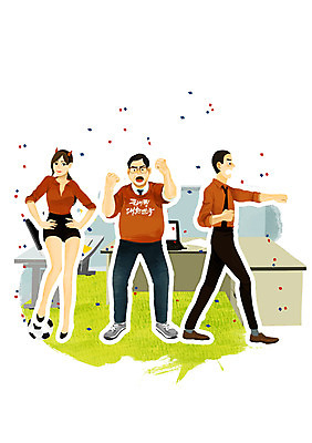 전신 PSD 여자 남자 일러스트 축구공 공 응원 탁자 뿔 서기 사람 성인 세명 노트북 사무실 축구 응원용품 머리띠 자신감 책상 붉은악마 축구응원 열정 꽃가루 성인만 월드싸커 국내일러스트 감정 스포츠 가구 비즈니스 장신구 축구용품 모션 전자제품 구기 가루 오브젝트 파일형식