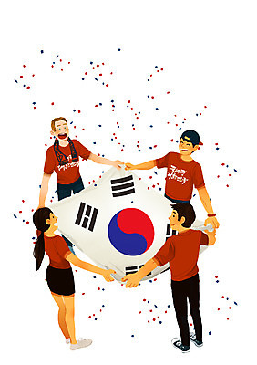 전신 PSD 여자 남자 일러스트 응원 서기 들기 사람 여러명 성인 축구 응원용품 깃발 자신감 국기 태극기 붉은악마 축구응원 열정 꽃가루 성인만 월드싸커 국내일러스트 감정 스포츠 다수 모션 구기 가루 오브젝트 파일형식