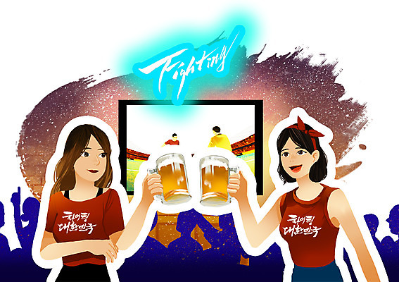 PSD 여자 실루엣 일러스트 응원 맥주 주류 그림자 들기 사람 여러명 상반신 성인 스크린 축구 텔레비전 자신감 군중 붉은악마 건배 축구응원 열정 맥주잔 여자만 성인여자만 성인만 월드싸커 국내일러스트 감정 음료 스포츠 다수 술잔 모션 촬영기법 전자제품 구기 파일형식