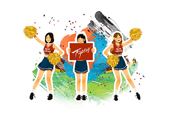 전신 PSD 배너템플릿 여자 일러스트 응원 서기 들기 사람 성인 세명 축구 응원용품 현수막 자신감 태극기 붉은악마 축구응원 치어리더 열정 꽃가루 장식술 여자만 성인여자만 성인만 월드싸커 국내일러스트 템플릿 배너 감정 스포츠 모션 장식 구기 국기 가루 오브젝트 파일형식