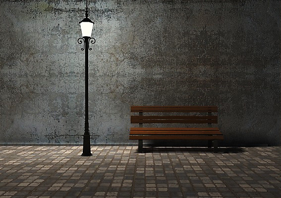 PSD 편집이미지 벽 백그라운드 가로등 벤치 의자 조명 사람없음 컴퓨터그래픽 그래픽 빛 3D소스 3D 나무의자 편집소스 편집3D 공공시설 가구 목재 디지털합성 파일형식