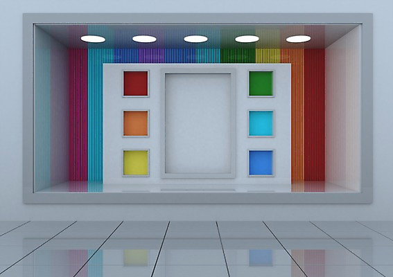 PSD 편집이미지 컬러 백그라운드 창문 유리 바닥 프레임 이벤트 사람없음 컴퓨터그래픽 그래픽 인테리어 컬러풀 반사 3D소스 3D 공백 전시 공간 무대 전시회 알림 편집소스 편집3D 디자인 재질 디지털합성 파일형식