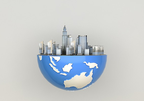 PSD 편집이미지 지구 백그라운드 빌딩 사람없음 건물 컴퓨터그래픽 그래픽 글로벌 지구본 3D소스 3D 도시 편집소스 편집3D 건축물 디지털합성 파일형식