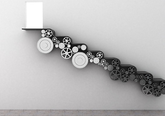 PSD 편집이미지 벽 백그라운드 사람없음 컴퓨터그래픽 그래픽 빛 3D소스 3D 문 계단 기계 기찻길 공간 부속품 톱니바퀴 편집소스 편집3D 디지털합성 오브젝트 파일형식